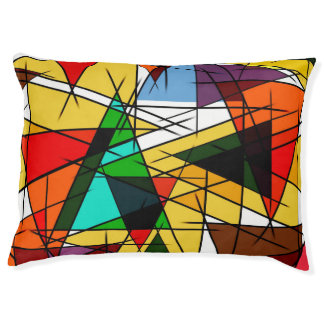 Modern Triangle Colorful Geometric  Pet Bed