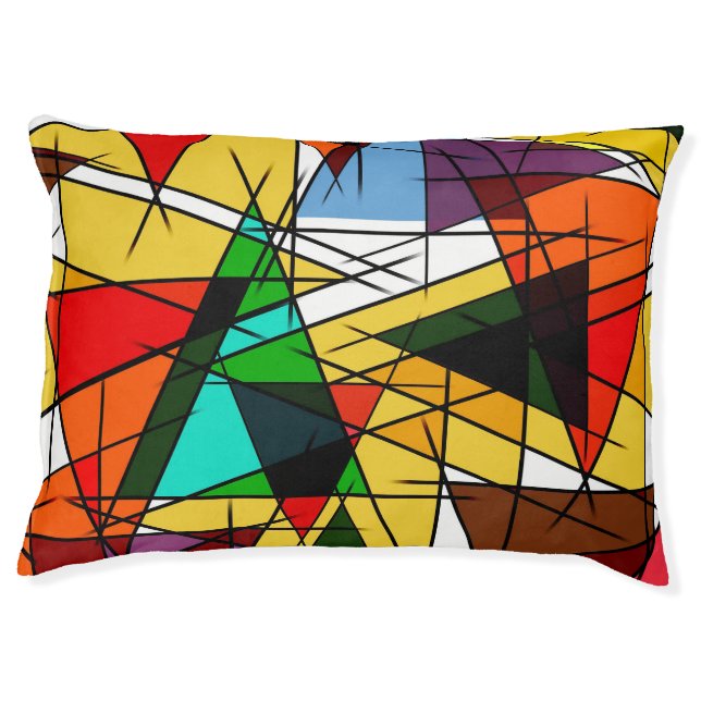Modern Triangle Colorful Geometric  Pet Bed (Front)