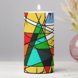 Modern Triangle Colorful Geometric Pillar Candle