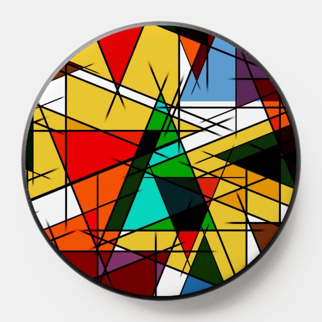 Modern Triangle Colorful Geometric  PopSocket (Popsocket)