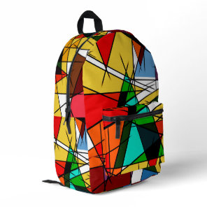 Modern Triangle Colorful Geometric  Printed Backpack