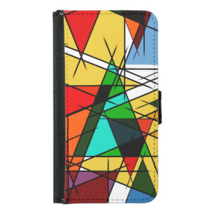 Modern Triangle Colorful Geometric  Samsung Galaxy S5 Wallet Case