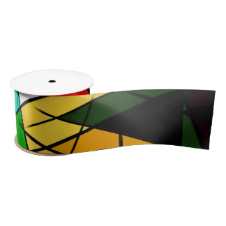 Modern Triangle Colorful Geometric  Satin Ribbon
