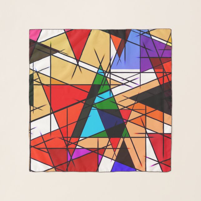 Modern Triangle Colorful Geometric  Scarf (Front)