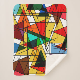Modern Triangle Colorful Geometric  Sherpa Blanket