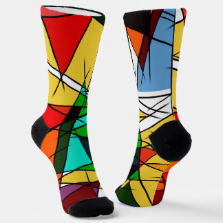 Modern Triangle Colorful Geometric Socks