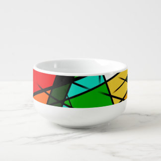 Modern Triangle Colorful Geometric  Soup Mug