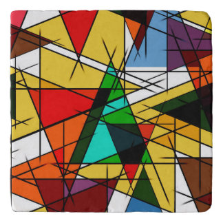 Modern Triangle Colorful Geometric  Trivet
