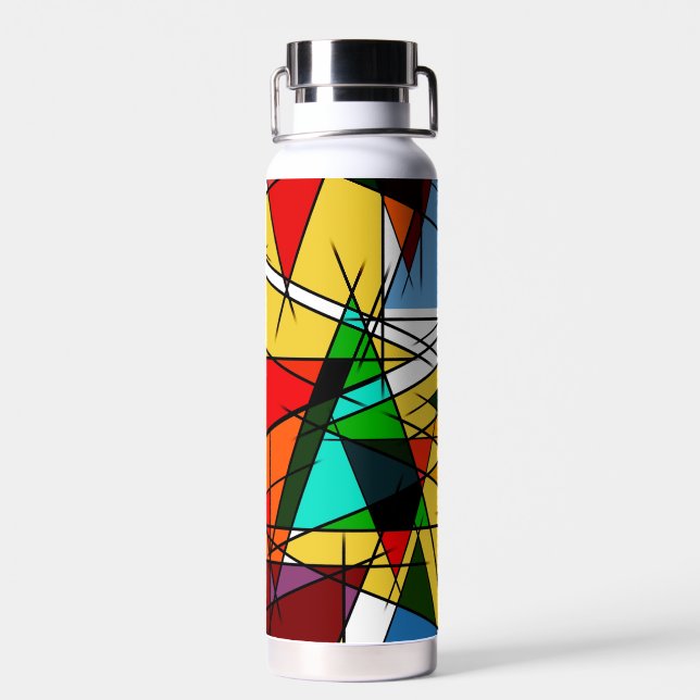 Modern Triangle Colorful Geometric  Water Bottle