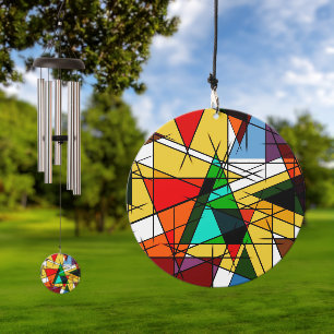 Modern Triangle Colorful Geometric Wind Chime