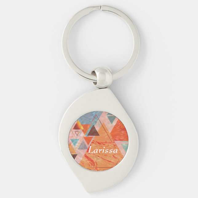 Modern triangle design – artistic geometry  keychain (Front)