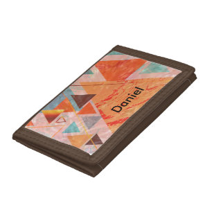 Modern triangle design – artistic geometry tri-fold wallet