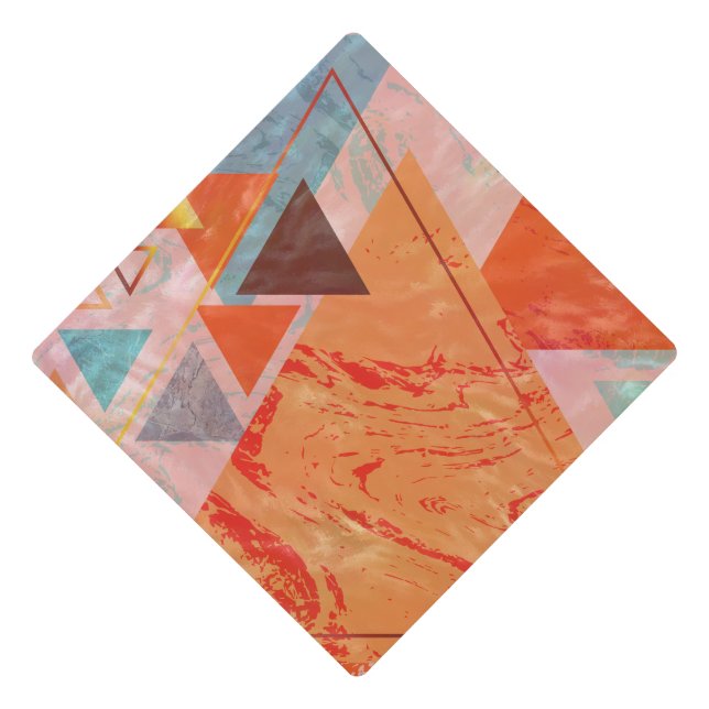 Modern triangle design – artistic geometry with st graduation cap topper (Front)