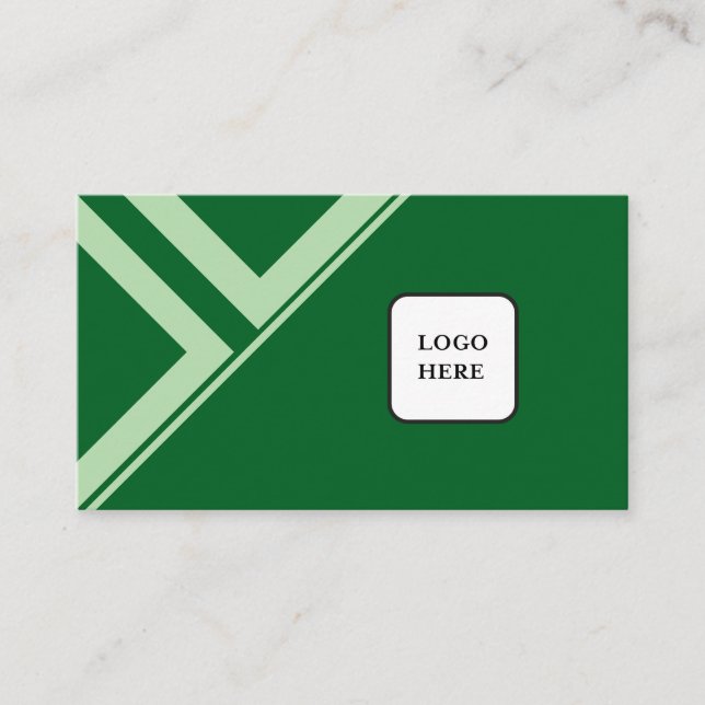 Modern Triangle Design Dark Green Business Card (Front)
