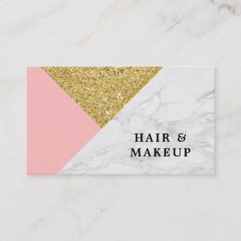 Modern Triangle With Faux Gold Glitter Business Card by byDania at Zazzle
