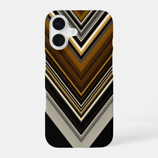 Modern triangles abstract and custom initials iphone case (Back)