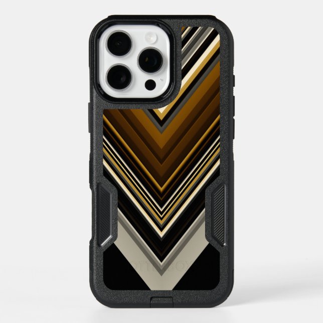 Modern triangles abstract and custom initials otterbox iPhone case (Back)