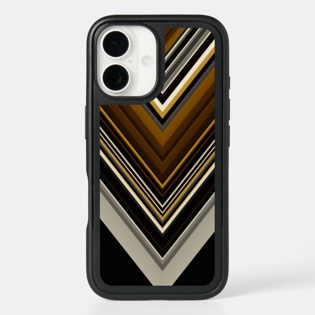 Modern triangles abstract and custom initials otterbox iPhone case (Back)