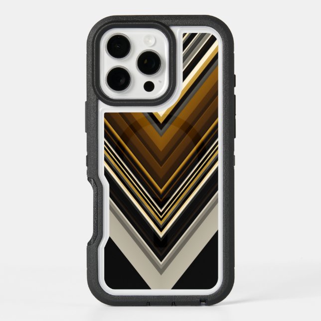Modern triangles abstract and custom initials otterbox iPhone case (Back)