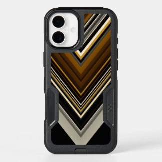 Modern triangles abstract and custom initials iPhone 16 plus case