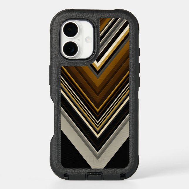 Modern triangles abstract and custom initials otterbox iPhone case (Back)
