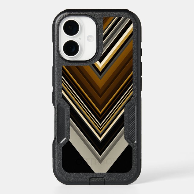 Modern triangles abstract and custom initials otterbox iPhone case (Back)