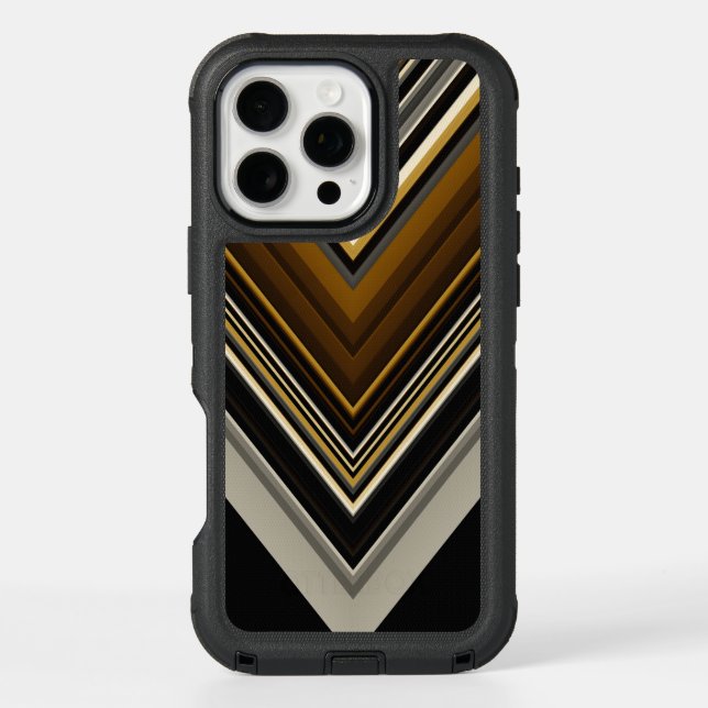 Modern triangles abstract and custom initials otterbox iPhone case (Back)