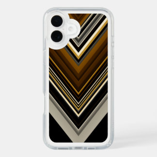 Modern triangles abstract and custom initials iPhone 16 plus case