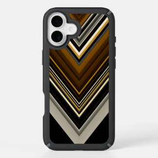 Modern triangles abstract and custom initials iPhone 16 plus case