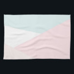 Modern Triangles Pattern Blue & Pink Geometric Towel<br><div class="desc">Modern and elegant kitchen towel featuring a geometric pattern in white,  pink,  light blue and beige. Other colors are available. This towel will be perfect as the accent to your kitchen.</div>