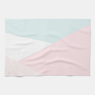 Modern Triangles Pattern Blue & Pink Geometric Towel
