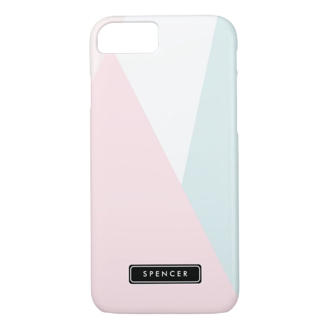 Modern Triangles Pattern | Pastel Personalized Case-Mate iPhone Case (Back)