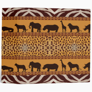 Modern Tribal African Cheetah Pattern Animal Print 3 Ring Binder