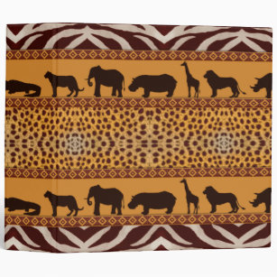 Modern Tribal African Cheetah Pattern Animal Print 3 Ring Binder