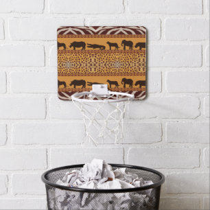 Modern Tribal African Cheetah Pattern Animal Print Mini Basketball Hoop
