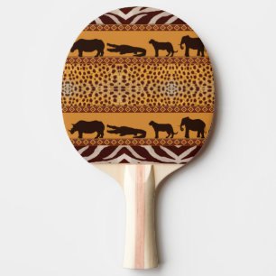 Modern Tribal African Cheetah Pattern Animal Print Ping Pong Paddle
