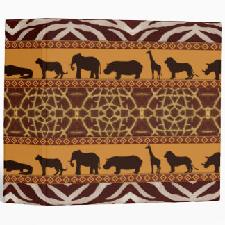 Modern Tribal African Giraffe Pattern Animal Print 3 Ring Binder