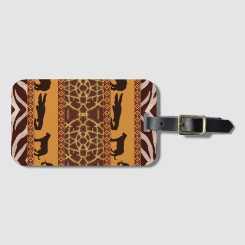 Modern Tribal African Giraffe Pattern Animal Print Luggage Tag