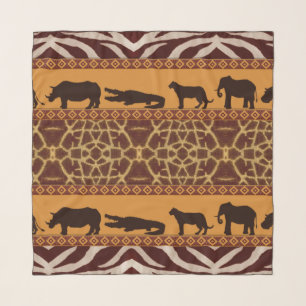 Modern Tribal African Giraffe Pattern Animal Print Scarf