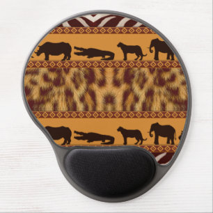 Modern Tribal African Leopard Pattern Animal Print Gel Mouse Pad