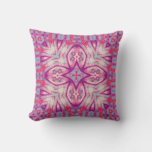 Modern Tribal Aztec Pink Purple Decorative Cushion