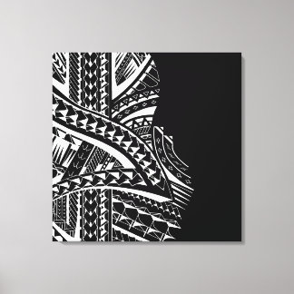 Modern tribal canvas art in Samoan style