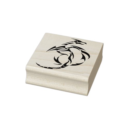 modern tribal dragon art stamp