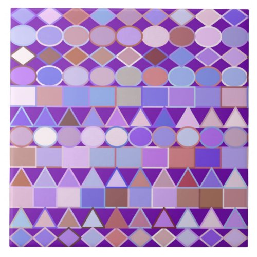 Modern Tribal Geometric Amethyst Purple and Taupe Tile
