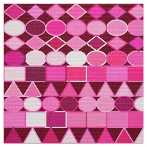 Modern Tribal Geometric, Burgundy and Pink Fabric