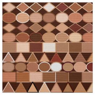 Modern Tribal Geometric, Chocolate Brown and Tan Fabric