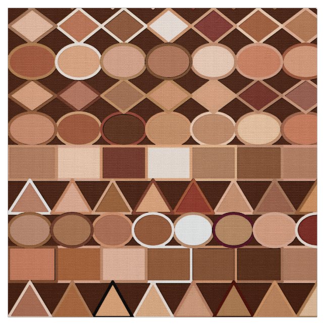 Modern Tribal Geometric, Chocolate Brown and Tan Fabric (Swatch)