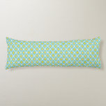 Modern tribal ikat blue yellow fashion body pillow