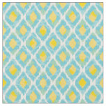 Modern tribal ikat blue yellow fashion fabric