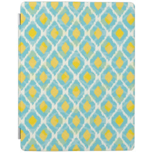 Modern tribal ikat blue yellow fashion iPad smart cover